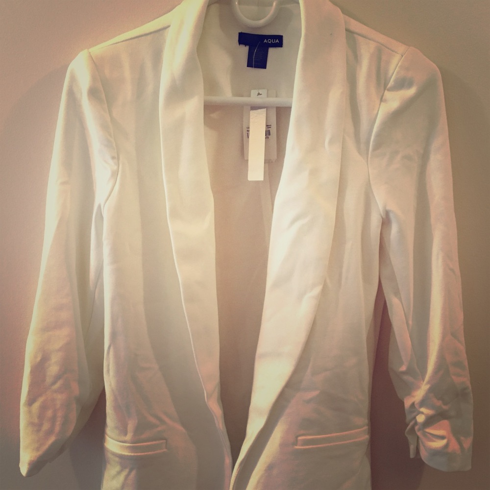 Aqua White Blazer