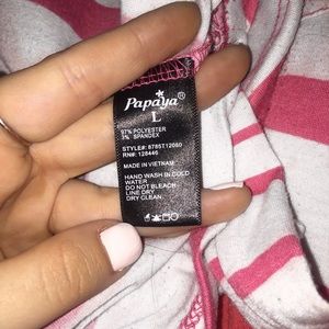 Papaya Tops - White and Pink striped Shirt!! Papaya Tops - White and Pink striped Shirt!!