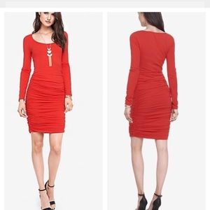 Express red long sleeve dress