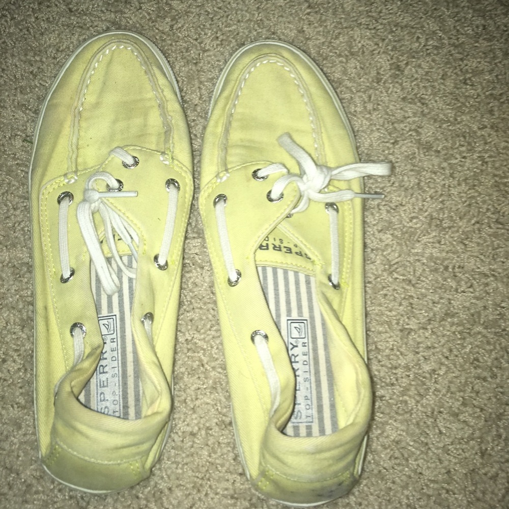 Yellow Sperry Top-Sider canvas shoes