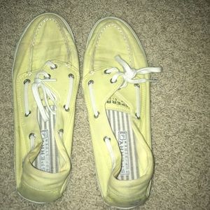 Yellow Sperry Top-Sider canvas shoes