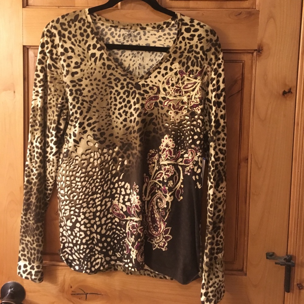 Animal print tunic with paisley design