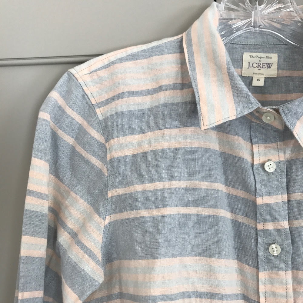 J.Crew pastel color linen button down shirt