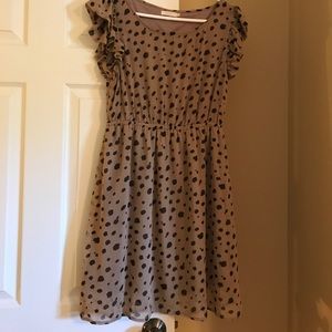 Tan and Black spotted dress