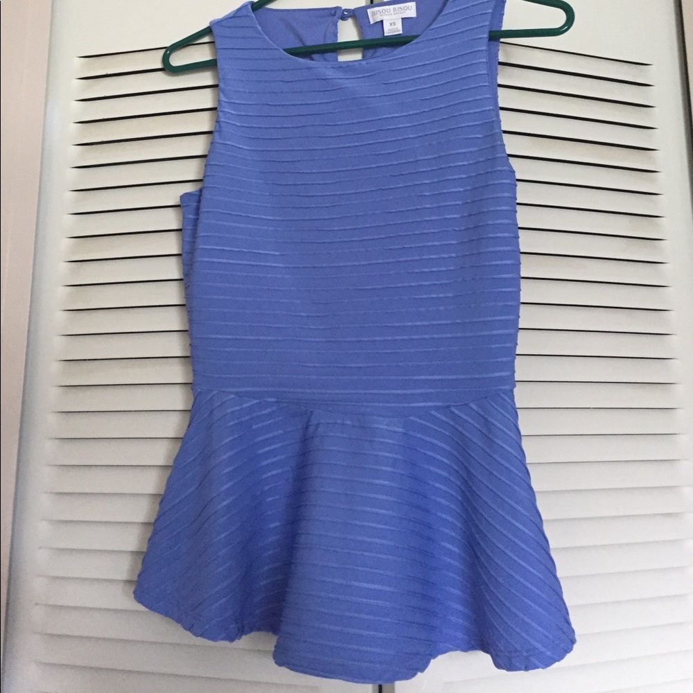 Xs blue striped peplum top