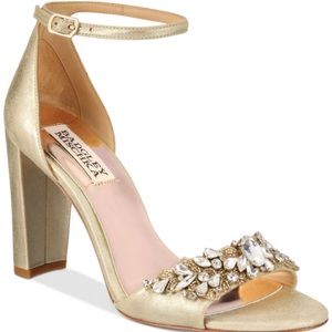Badgley Mischka Barby Ankle-Strap Evening Sandals