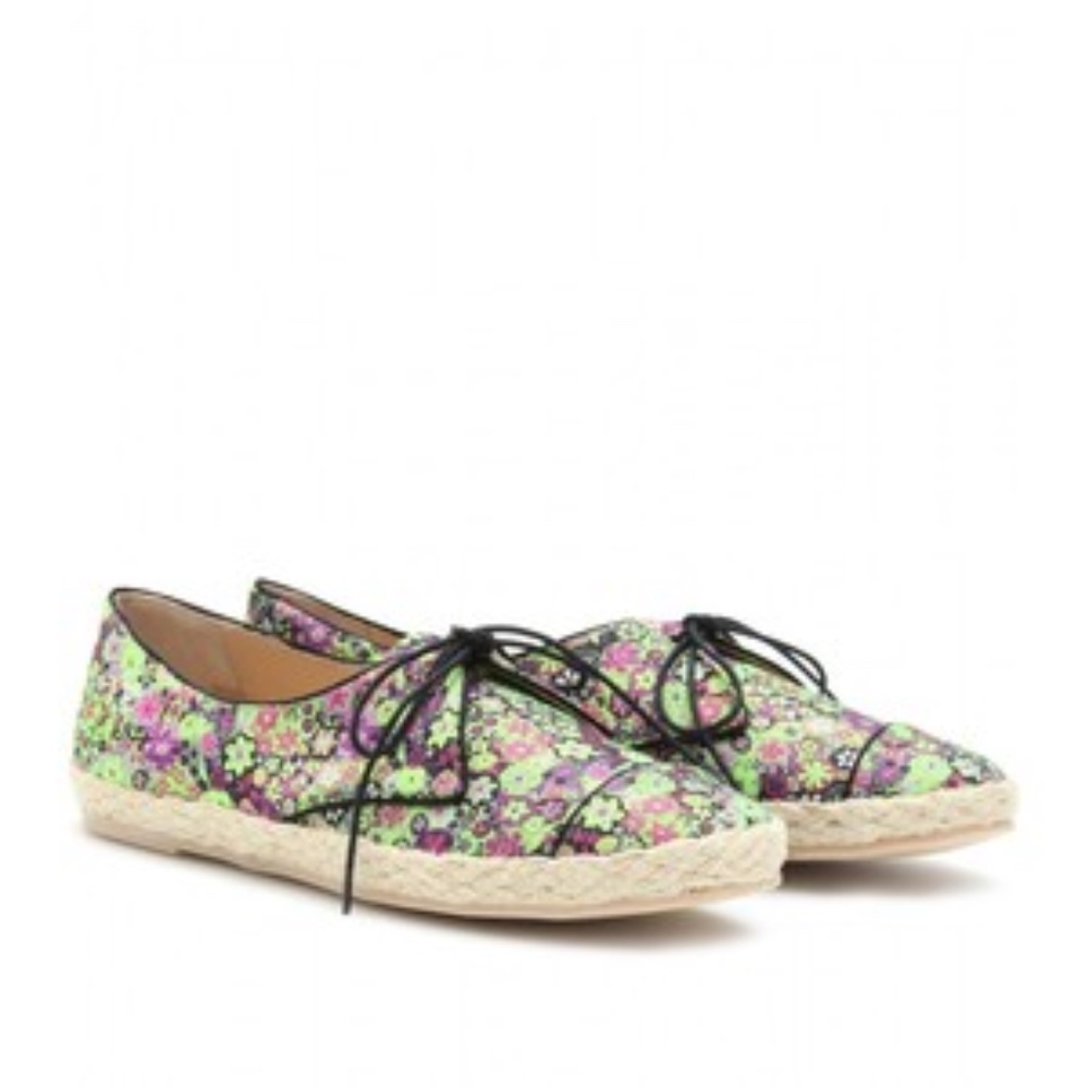 Tabitha Simmons Dolly Floral Silk Lace-Ups