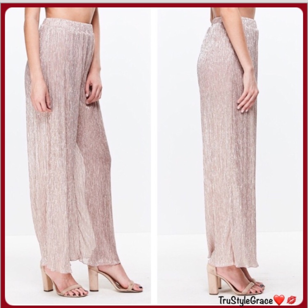 💖 Gorgeous Mauve Metallic Off Shoulder Top & Pant - Picture 5 of 7