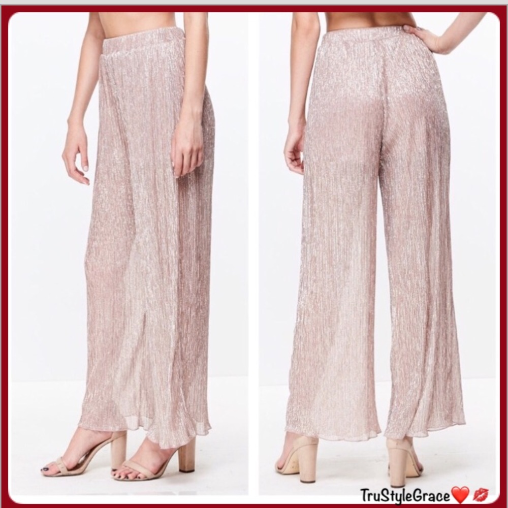 💖 Gorgeous Mauve Metallic Off Shoulder Top & Pant - Picture 6 of 7