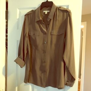 Military style, silk Banana Republic blouse