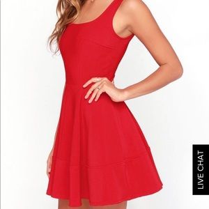 Red mini skater dress
