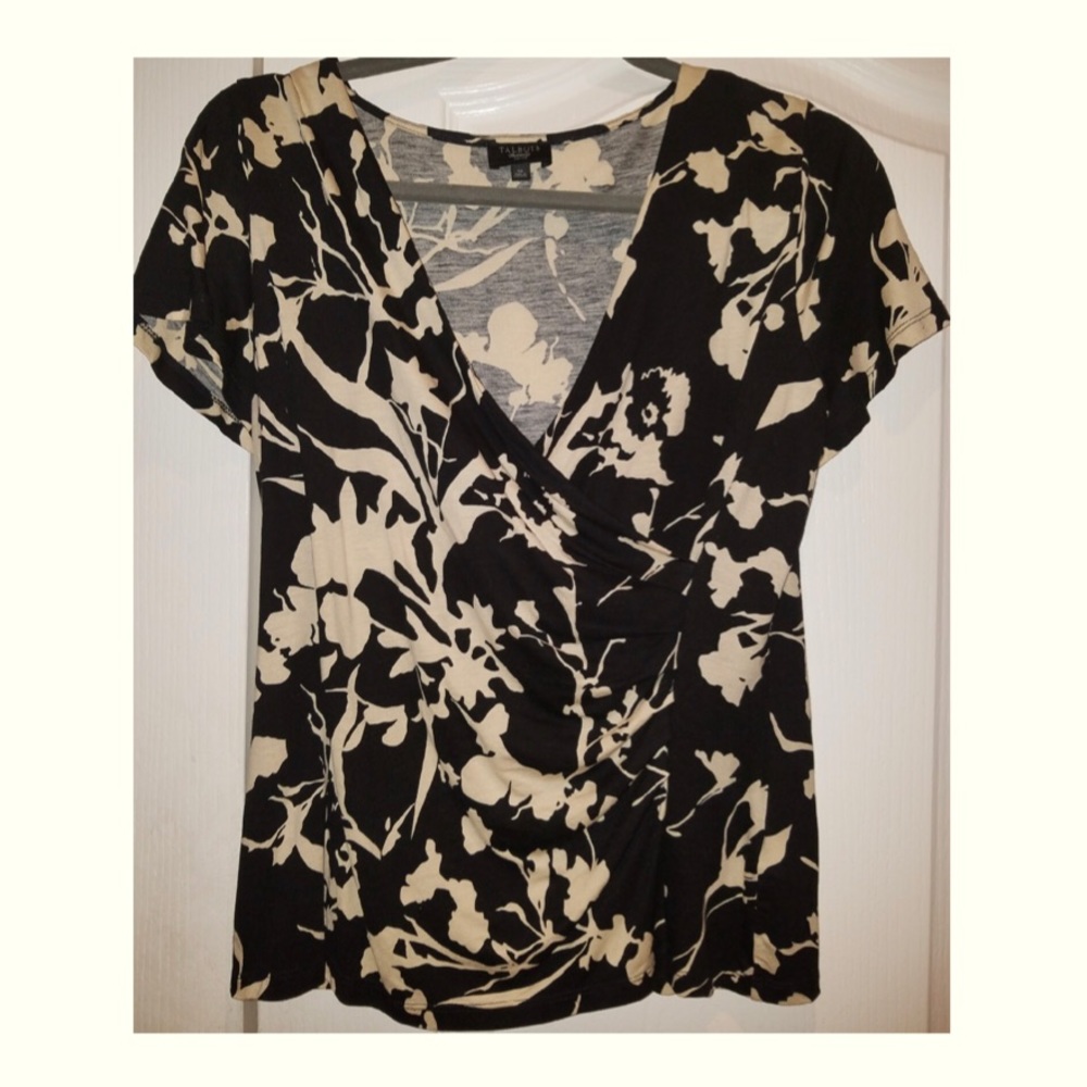 SOLD-Talbots short sleeves faux wrap top