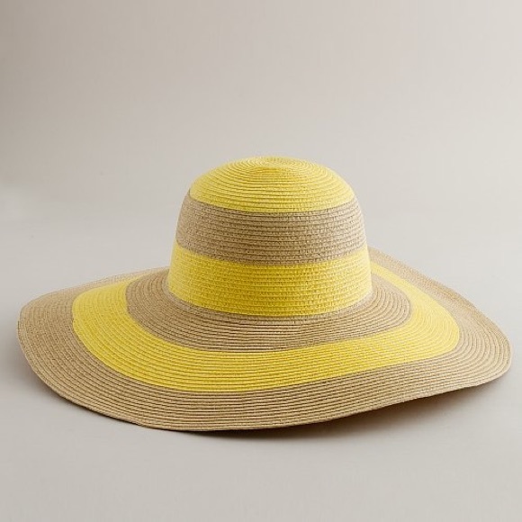 J. Crew Accessories - J. Crew wide brim striped straw hat