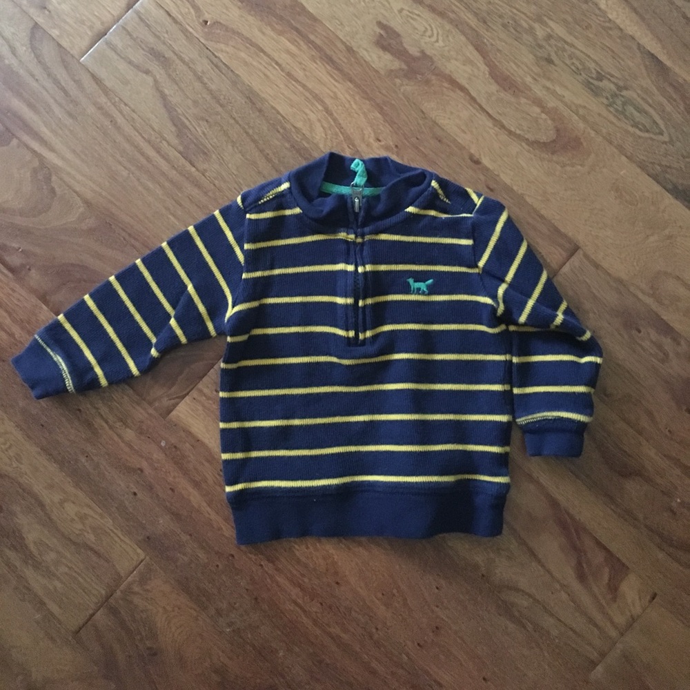 Carter's sz 9mo navy & yellow stripe long-sleeve