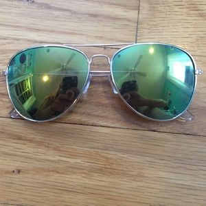 Green & Gold Aviator Sunglasses