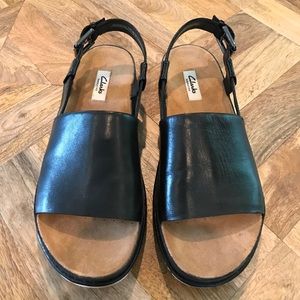 Black Clarks sandals