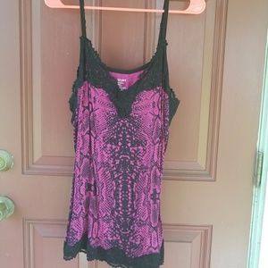 Pink and black cami