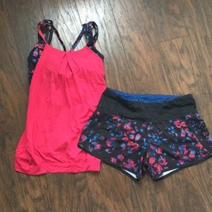 Lululemon matching tank and short set