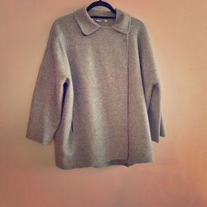 Zara cape jacket size M grey wool NWOT