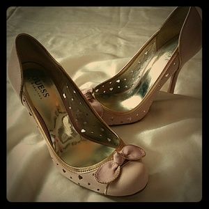 Guess Light Pink Leather Heels