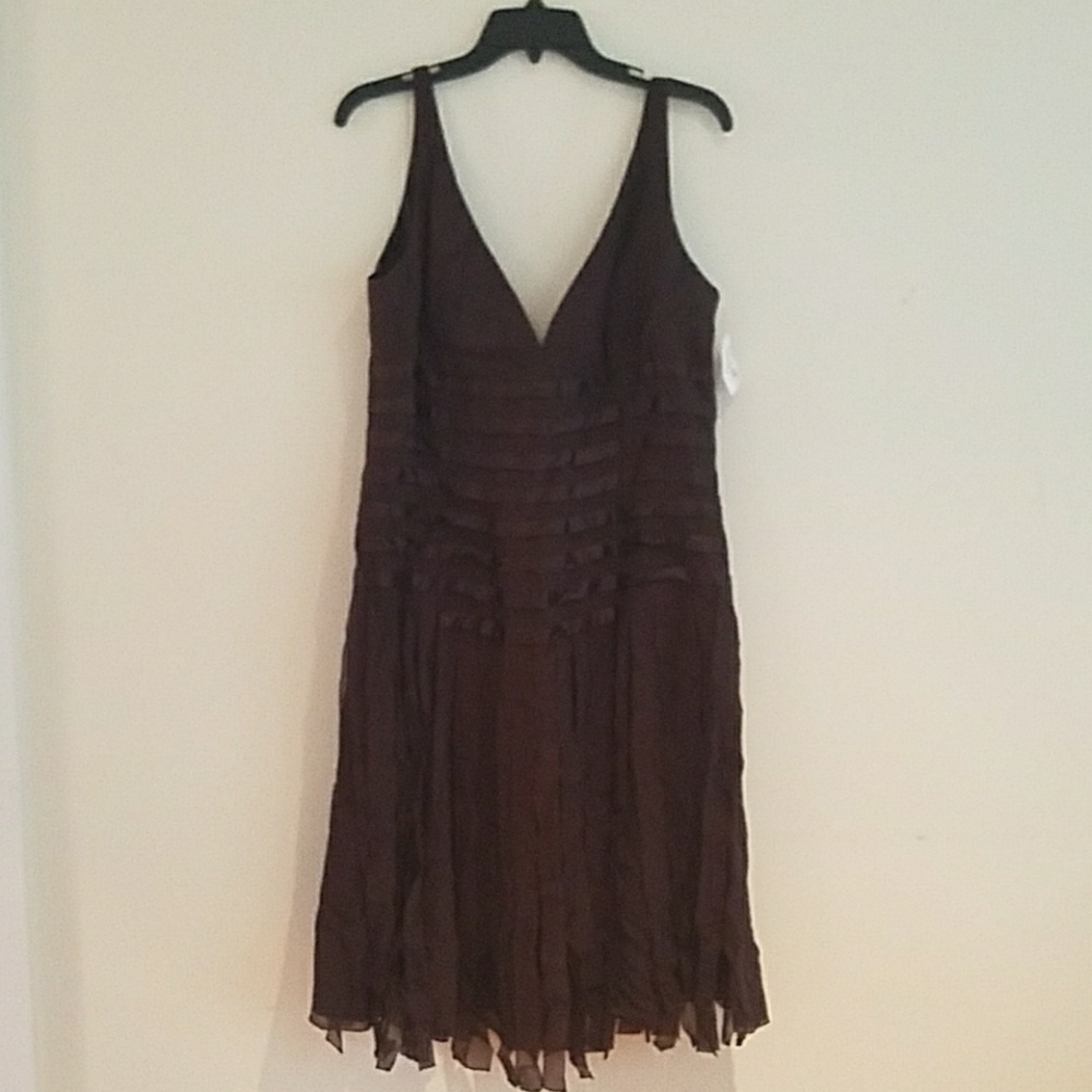 Carmen Marc Valvo brown dress