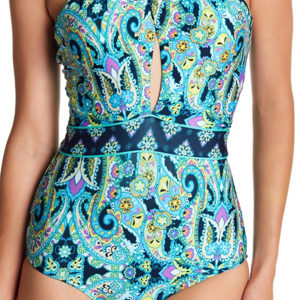 Laundry by Shelli Segal Paisley Twist swim L