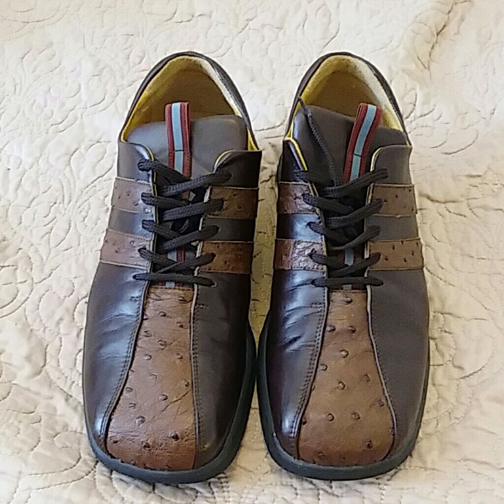 MENS Fennix Italy ostrich and leather shoes