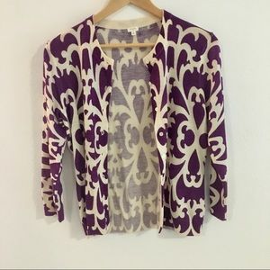 Damask print JCrew cardigan