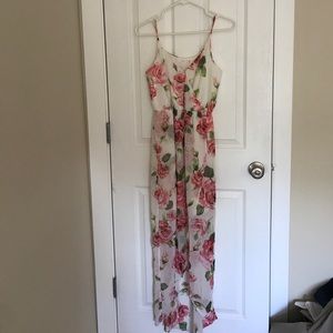 Lush Ivory & Pink Floral Maxi