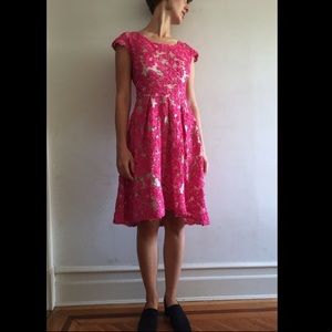 Vintage hot pink dress in a classic shape