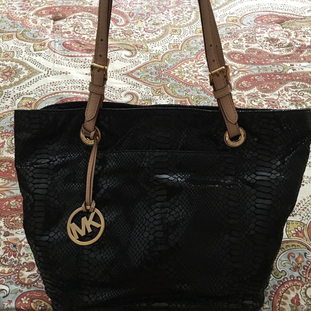 Michael Kors snake skin tote bag