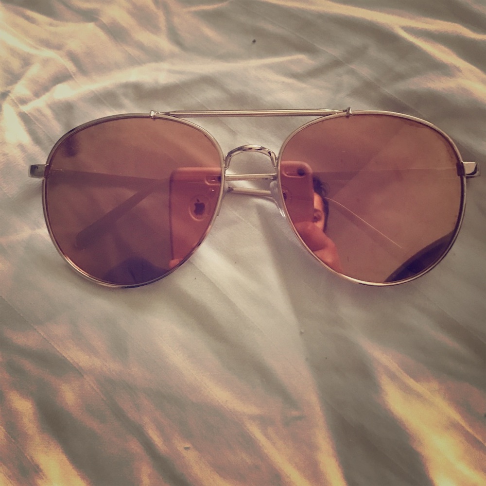 Charming Charlie's rose gold mirrored sunglasses