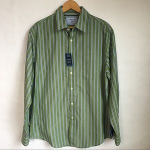 NWT Croft & Barrow Striped Green/Blue Button Up
