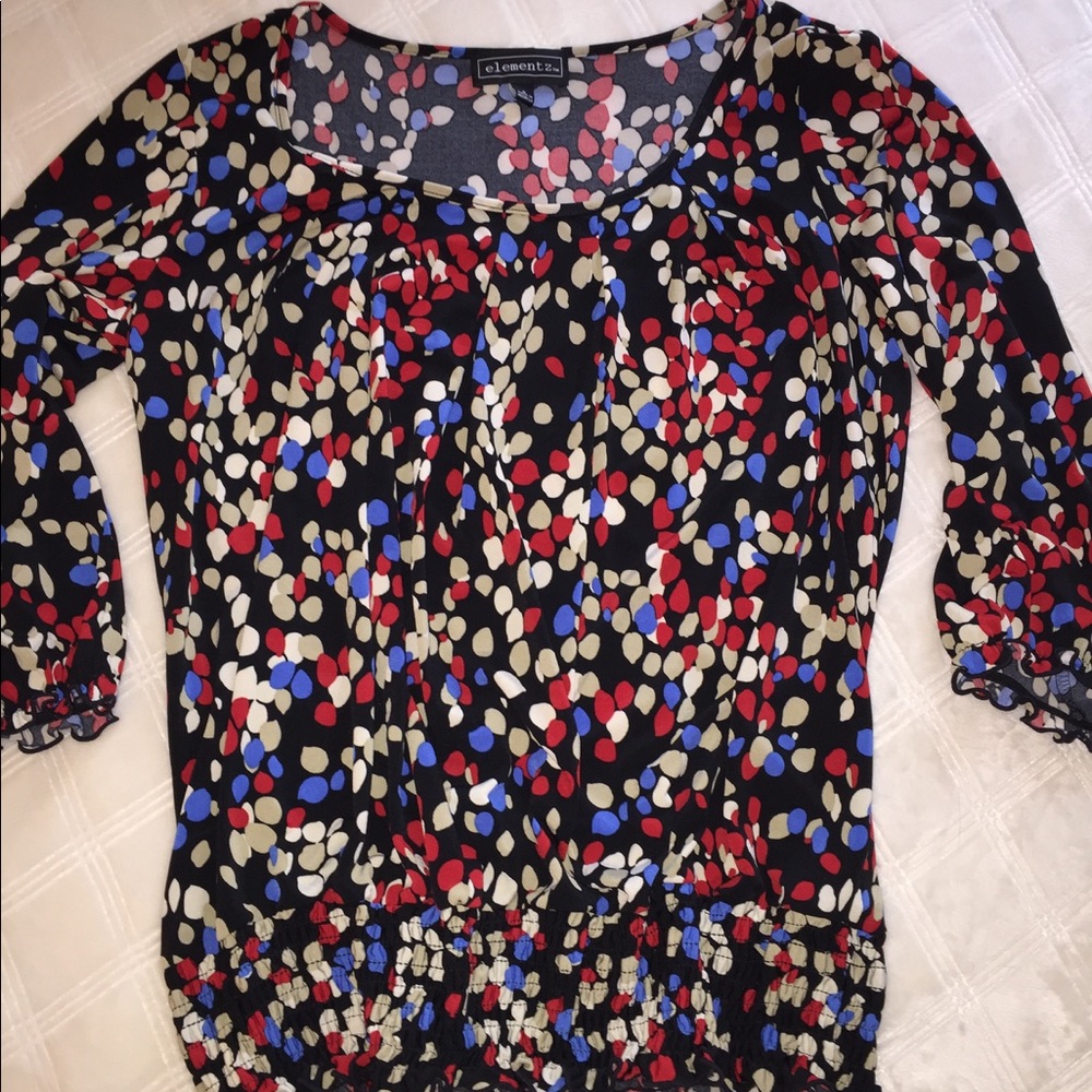 Like New Polka Dotted Blouse w/ 3/4 Sleeves