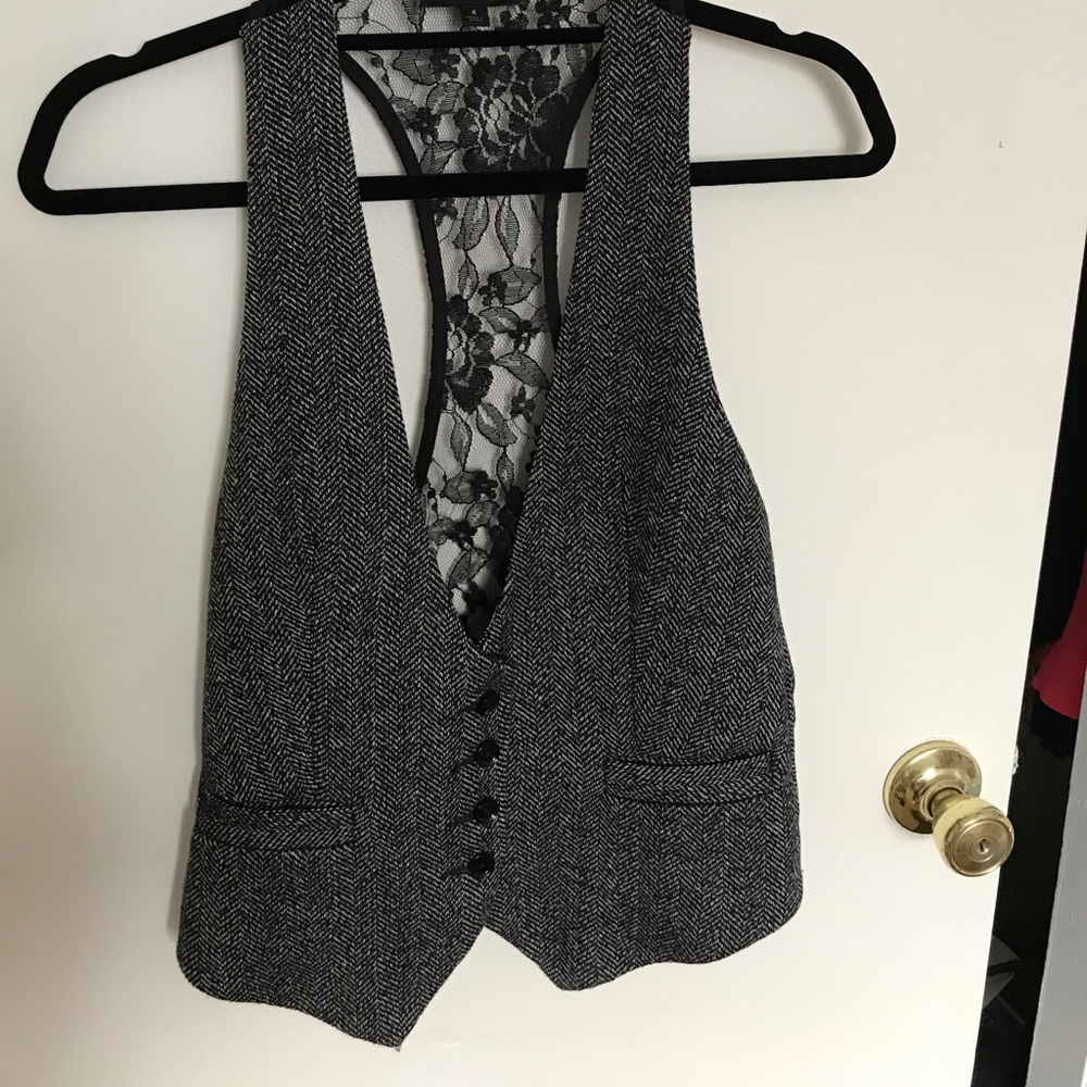 Wool Twill/Lace Vest