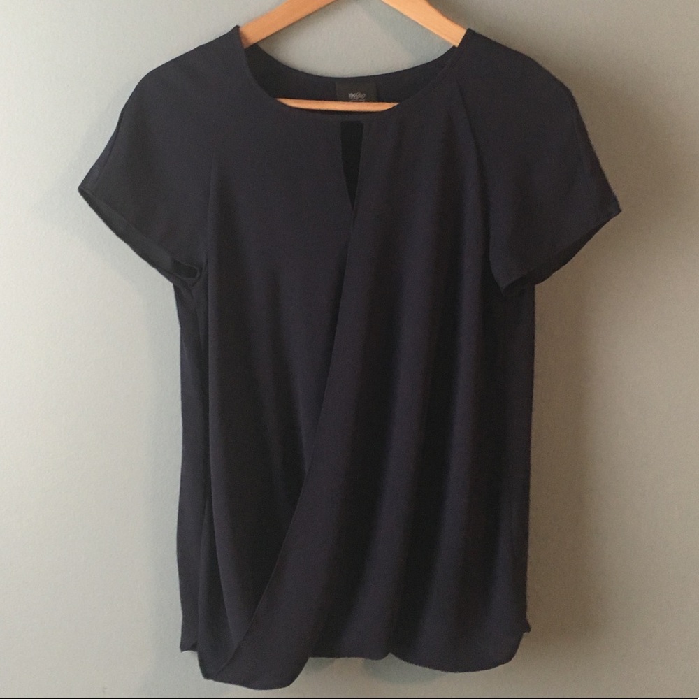 Navy Mossimo Crossover Blouse
