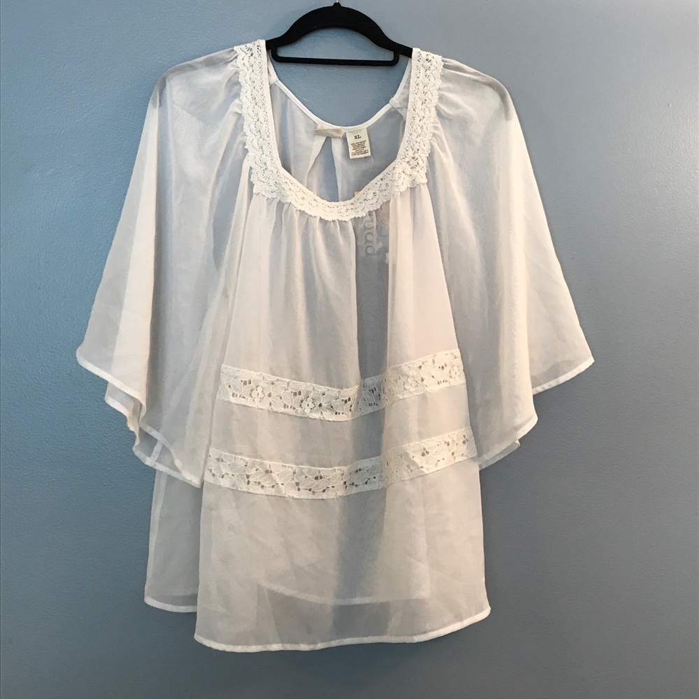 Cream flowey blouse