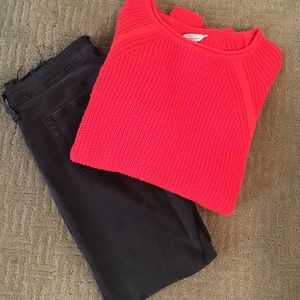 Fire engine red sweater