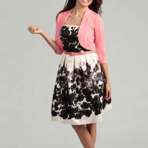 Fit and flare black and white dress