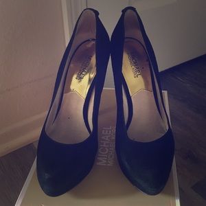 Michael Kors Black suede heels size 8m