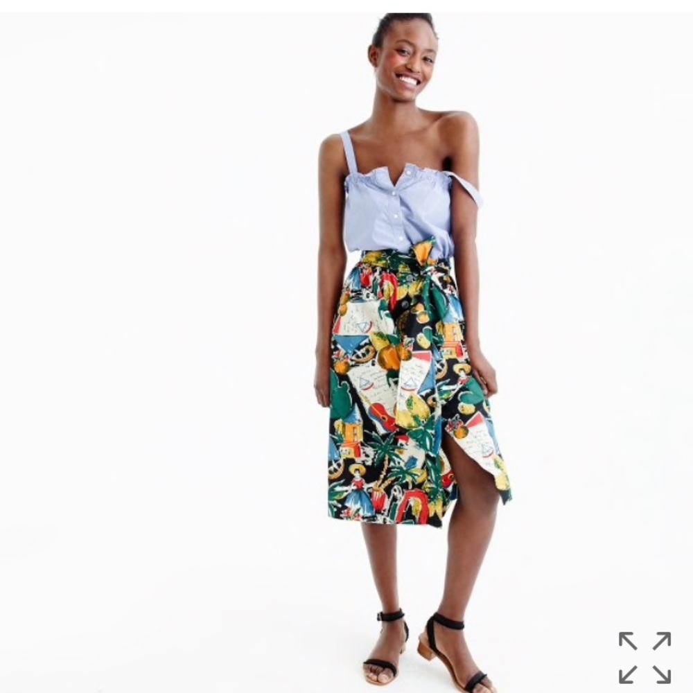 J. Crew MIDI Print Skirt