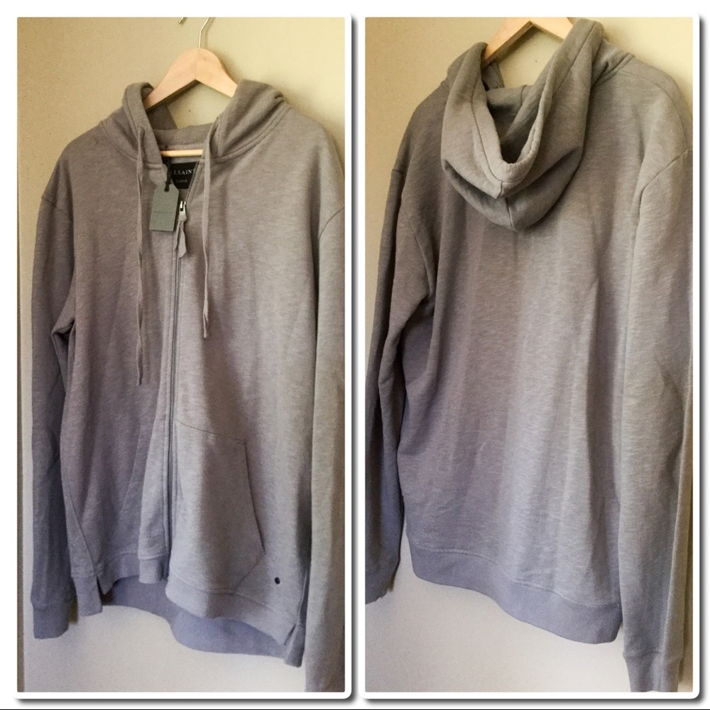 AllSaints Extram Zip Hoody in Steeple Gray - Picture 4 of 4