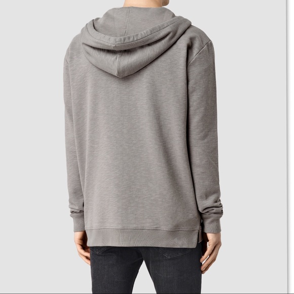 AllSaints Extram Zip Hoody in Steeple Gray - Picture 3 of 4