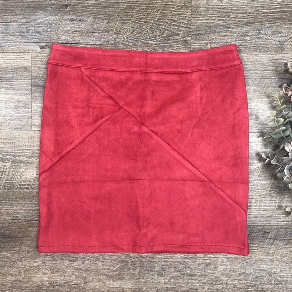 Suede High Waisted Skirt - Picture 2 of 7