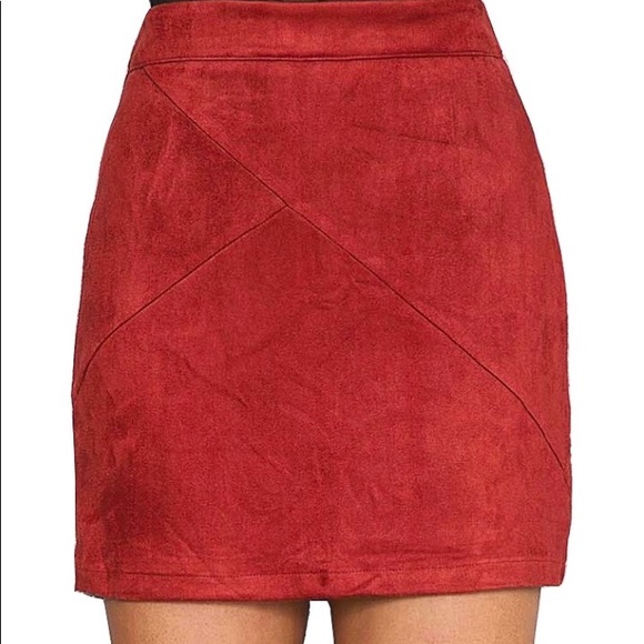 Suede High Waisted Skirt - Picture 6 of 7