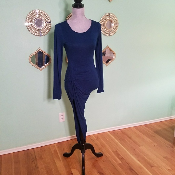 CLOSET SALE Tobi Jewel Green Asymmetrical Dress - Picture 2 of 6