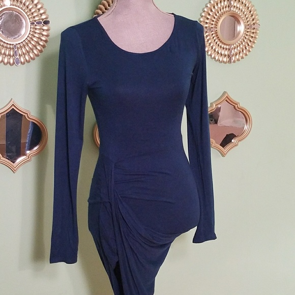 CLOSET SALE Tobi Jewel Green Asymmetrical Dress - Picture 3 of 6