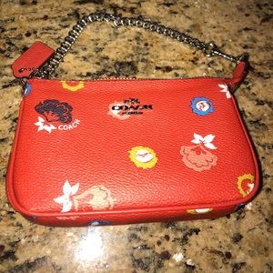 Coach zippered clutch with strap