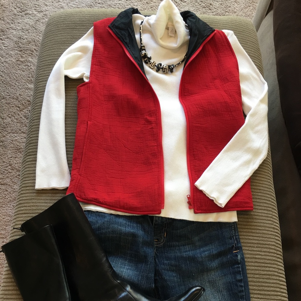 ✅ Chico's | Silk Vest - Red | Size 1