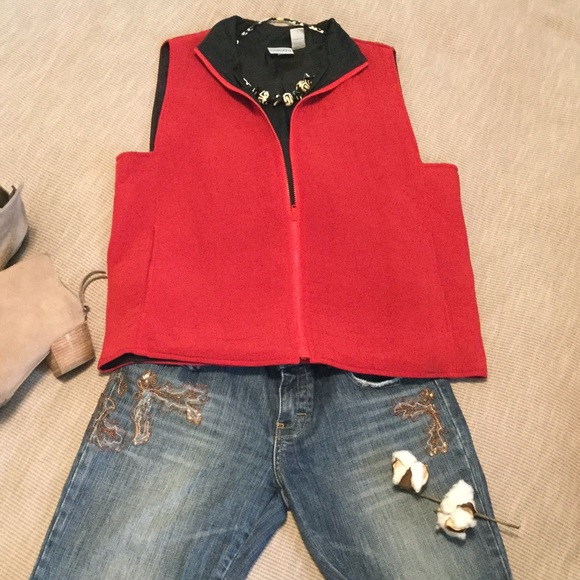 ✅ Chico's | Silk Vest - Red | Size 1 - Picture 3 of 8